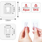 Kit 8 Ganchos Adesivo De Encaixe Transparente Multiuso