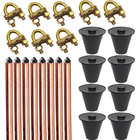 Kit 8 Haste + 8 Conector Terra Gtdu 5/8 X2,4m Cobreada+caixa