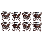 Kit 8 Jogos De Mesa Bistrô De Madeira Com 4 Cadeiras Dobravel