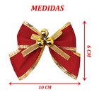 Kit 8 Laços De Bolinhas 10cm Pingentes Dourado Brilhante