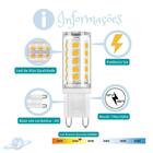 Kit 8 Lâmpadas De Led Halopin G9 5w Branco Quente (3000k)