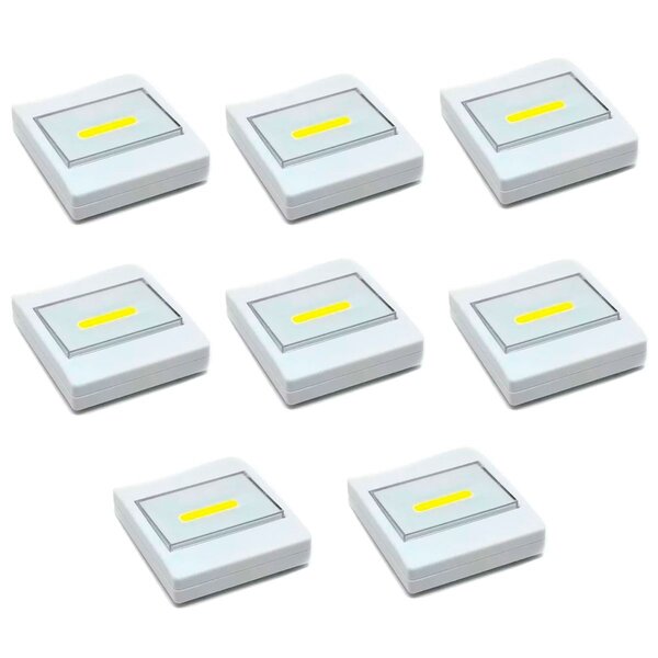 Kit 8 Luminárias Portáteis Interruptor Luz De Led