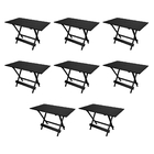 Kit 8 Mesas 120x70 De Madeira Dobravel Preto