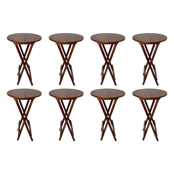 Kit 8 Mesas Bistrô De Madeira Dobravel Robust Imbuia