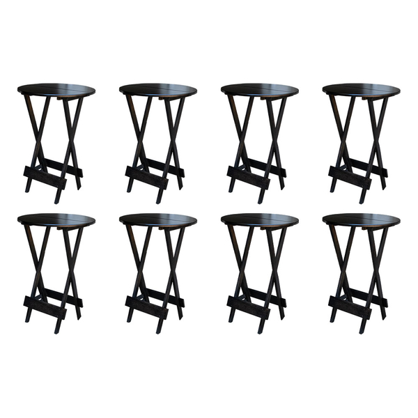 Kit 8 Mesas De Madeira Bistrô Dobravel Ideal Para Bar E Resta