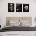 Kit 8 Módulos Estofados Cabeceira Cama Casal 20x60cm Bege