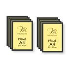 Kit 8 Molduras A4 Pretas Com Vidro Para Quadro Foto Diploma