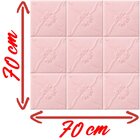 Kit 8 Painel 3d Auto Adesivo Flor Rosa Alto Relevo 70x70cm