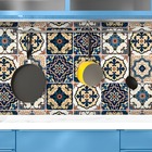 Kit 8 Papel Parede Adesivo Lavavel Hd Azulejo Português Azul