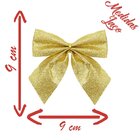 Kit 8 Peças Enfeite Árvore Natal Laço Lacinho Dourado Glitter