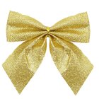 Kit 8 Peças Enfeite Árvore Natal Laço Lacinho Dourado Glitter