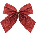 Kit 8 Peças Enfeite Árvore Natal Laço Lacinho Vermelho Glitte