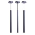 Kit 8 Pendente Luminária Tubo Cinza 50 Cm + Lâmpada Led Branc