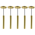 Kit 8 Pendente Luminária Tubo Dourado Escovado 30 Cm