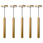 Kit 8 Pendente Luminária Tubo Dourado Fosco 30 Cm + Led 4w Lâ