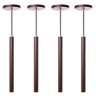 Kit 8 Pendente Luminária Tubo Marrom 30 Cm + Lâmpada Led Bran