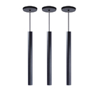 Kit 8 Pendente Luminária Tubo Preto 40 Cm + Lâmpada Led Branc