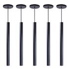 Kit 8 Pendente Luminária Tubo Preto 50 Cm + Lâmpada Led Branc