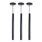 Kit 8 Pendente Luminária Tubo Preto 50 Cm + Lâmpada Led Branc