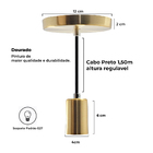 Kit 8 Pendente Soquete Copinho E27 Dourado + Led G45