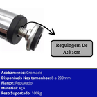 Kit 8 Pés Para Móveis Regulável Redondo Cromado 10cm