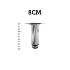 Kit 8 Pés Para Móveis Regulável Redondo Cromado 8cm