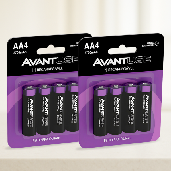 Kit 8 Pilhas Recarregável Comum Aa 2700mah Cod: 408140010-2 A
