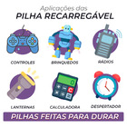 Kit 8 Pilhas Recarregável Palito Aaa 1000mah Cod: 408180016-2