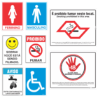 Kit 8 Placa Sinalização Adesiva Uso Obrigatório Comércio Bar