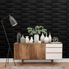 Kit 8 Placas 3d Pvc Preto Decoração Revestimento Premium De P