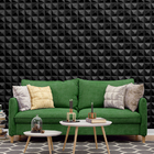 Kit 8 Placas 3d Pvc Preto Decoração Revestimento Premium De P