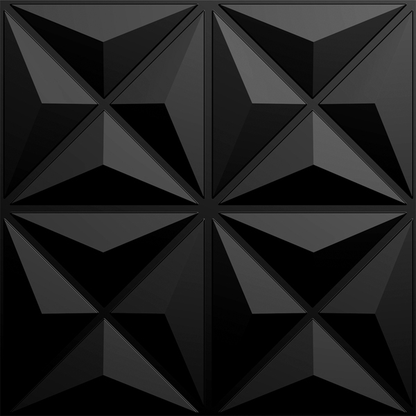 Kit 8 Placas 3d Pvc Preto Decoração Revestimento Premium De P