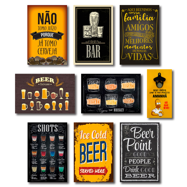 Kit 8 Placas Decorativas Bebidas Abridor De Garrafas C Ima Simpson Mdf Leroy Merlin Corona de madera · feliz navidad. placas decorativas bebidas abridor