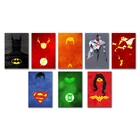 Kit 8 Placas Decorativas Heróis Dc