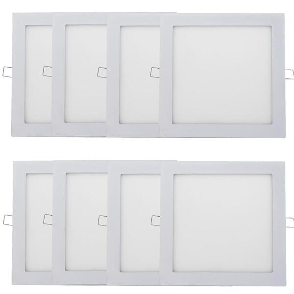 Kit 8 Plafon Painel Led Luminária Downlight 25w Embutir