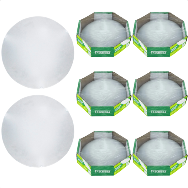 Kit 8 Plafon Taschibra Jurerê 30cm Redondo Branco E27 Bivolt