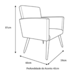 Kit 8 Poltrona Para Sala Nina Platinum Decor Rosê