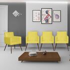 Kit 8 Poltrona Para Sala Recepcao Nina Amarela