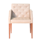 Kit 8 Poltronas Costura Capitonê Sala Espera Escritório - Bege