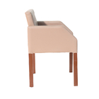 Kit 8 Poltronas Costura Capitonê Sala Espera Escritório - Bege