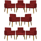 Kit 8 Poltronas Decorativas Para Sala Mari Suede Cores Pé Pal