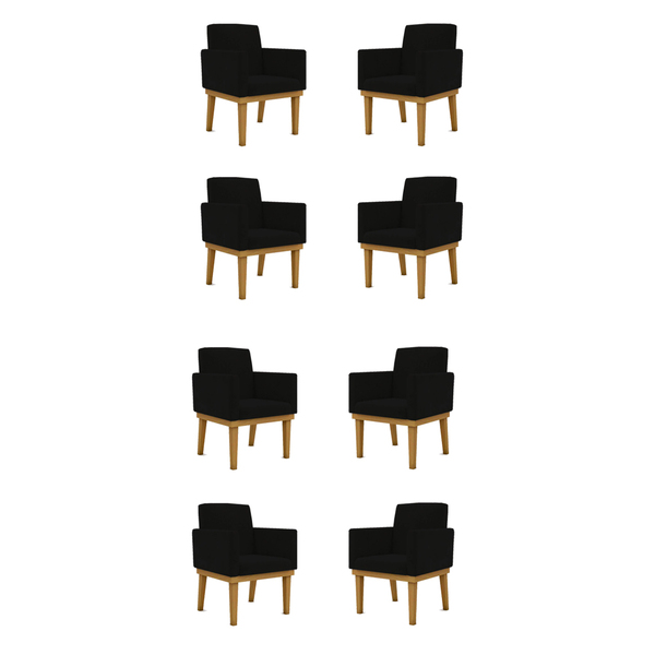 Kit 8 Poltronas Reforçadas Esteticista - Salão De Beleza Preta