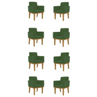 Kit 8 Poltronas Reforçadas Esteticista - Salão De Beleza Verde