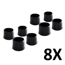Kit 8 Ponteira Cadeiras Mesa Pés Móveis Tubos Preta 3/4''
