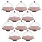 Kit 8 Porta Bolos 25cm Bubble Com Cúpula E Pé Crippa Amêndoa