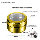 Kit 8 Porta Temperos Condimento Magnetico Colorido Inox Imã D
