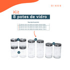 Kit 8 Pote De Vidro Com Tampa Inox Bolhas Redondo 800ml, 1300