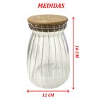 Kit 8 Pote Hermético 1litro Com Tampa Bambu Recipiente Vidro