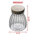 Kit 8 Pote Hermético 450ml Com Tampa Bambu Recipiente Vidro