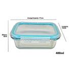 Kit 8 Potes Vidro Retangular Borosilicato Tampa Hermética Lav